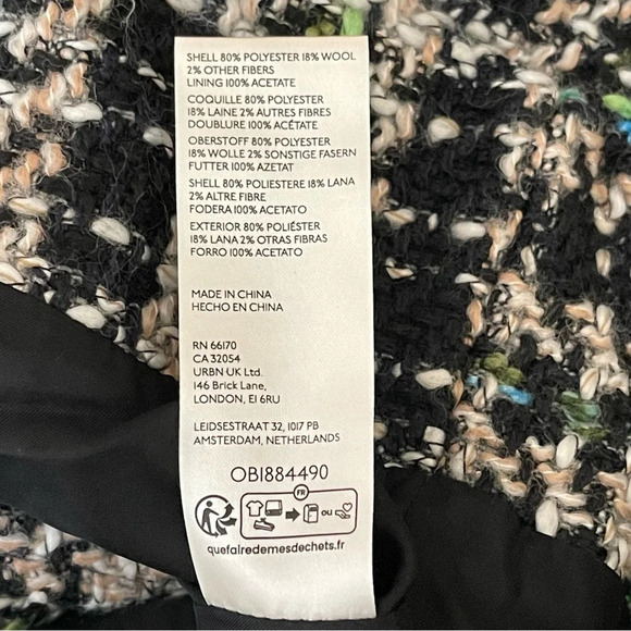 By Anthropologie Double-Breasted Tweed Coat old preppy oversized modern preppy - Picture 11 of 12